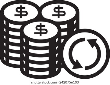 Imagen vectorial del símbolo del dinero. Ilustración de la imagen de diseño de moneda
