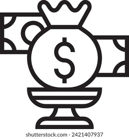 Money icon symbol vector image. Illustration of the currency design image