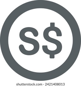 Imagen vectorial del símbolo del dinero. Ilustración de la imagen de diseño de moneda