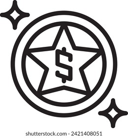 Imagen vectorial del símbolo del dinero. Ilustración de la imagen de diseño de moneda