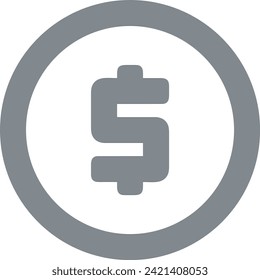 Imagen vectorial del símbolo del dinero. Ilustración de la imagen de diseño de moneda