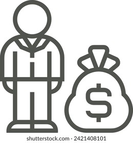 Imagen vectorial del símbolo del dinero. Ilustración de la imagen de diseño de moneda