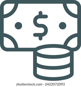 Money icon symbol vector image. Illustration of the currency design image
