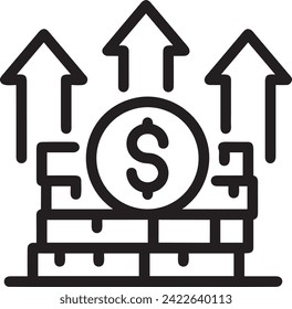 Money icon symbol vector image. Illustration of the currency design image
