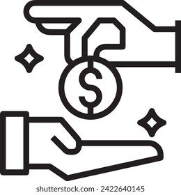 Imagen vectorial del símbolo del dinero. Ilustración de la imagen de diseño de moneda