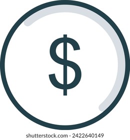Imagen vectorial del símbolo del dinero. Ilustración de la imagen de diseño de moneda