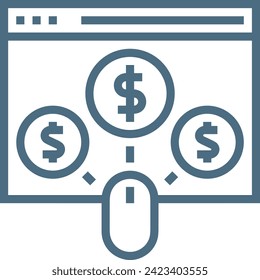 Imagen vectorial del símbolo del dinero. Ilustración de la imagen de diseño de moneda