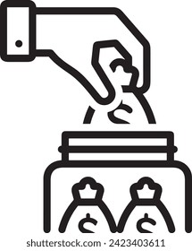 Imagen vectorial del símbolo del dinero. Ilustración de la imagen de diseño de moneda
