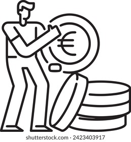 Money icon symbol vector image. Illustration of the currency design image