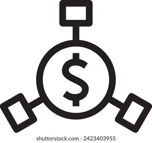 Imagen vectorial del símbolo del dinero. Ilustración de la imagen de diseño de moneda