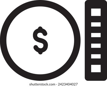 Imagen vectorial del símbolo del dinero. Ilustración de la imagen de diseño de moneda