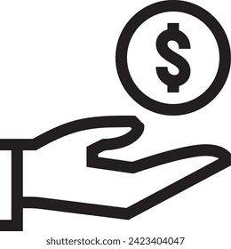 Imagen vectorial del símbolo del dinero. Ilustración de la imagen de diseño de moneda