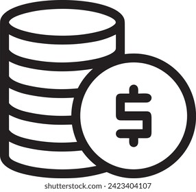 Imagen vectorial del símbolo del dinero. Ilustración de la imagen de diseño de moneda