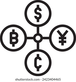 Geldsymbol, Vektorbild. Illustration des Devisendesign-Bildes