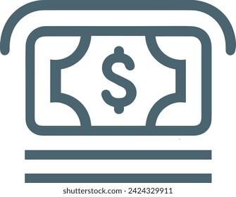 Imagen vectorial del símbolo del icono del dinero. Ilustración de la imagen de diseño de moneda