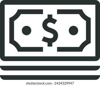 Money icon symbol vector image. Illustration of the currency design image