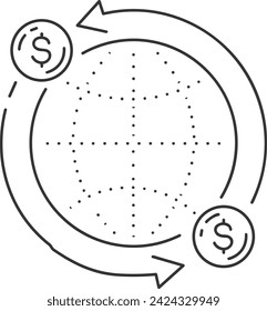 Imagen vectorial del símbolo del icono del dinero. Ilustración de la imagen de diseño de moneda