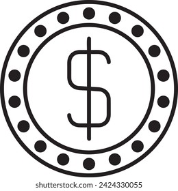 Imagen vectorial del símbolo del icono del dinero. Ilustración de la imagen de diseño de moneda