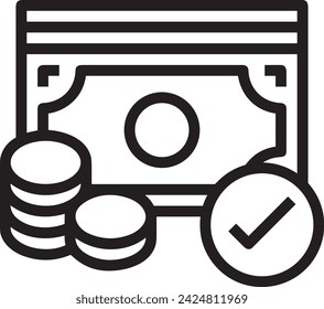 Imagen vectorial del símbolo del icono del dinero. Ilustración de la imagen de diseño de moneda