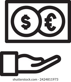 Imagen vectorial del símbolo del icono del dinero. Ilustración de la imagen de diseño de moneda
