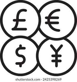 Imagen vectorial del símbolo del icono del dinero. Ilustración de la imagen de diseño de moneda