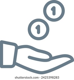Imagen vectorial del símbolo del icono del dinero. Ilustración de la imagen de diseño de moneda