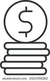 Imagen vectorial del símbolo del icono del dinero. Ilustración de la imagen de diseño de moneda