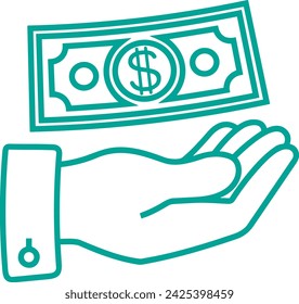 Imagen vectorial del símbolo del icono del dinero. Ilustración de la imagen de diseño de moneda