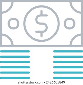 Imagen vectorial del símbolo del icono del dinero. Ilustración de la imagen de diseño de moneda