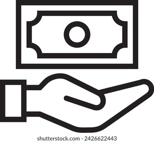 Imagen vectorial del símbolo del icono del dinero. Ilustración de la imagen de diseño de moneda