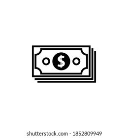 Money icon symbol vector on white background.