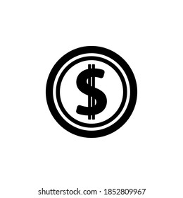 Geldsymbol, Vektorgrafik auf weißem Hintergrund.