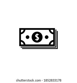 Money icon symbol vector on white background.