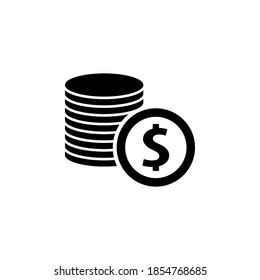Símbolo del icono del dinero vector sobre fondo blanco.