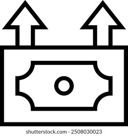 icono de dinero. Diseño de estilo lineal delgado aislado sobre fondo blanco
