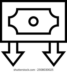 money icon. Thin linear style design isolated on white background