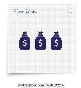 Money icon with three bags.