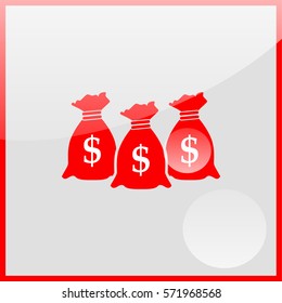 Money icon with three bags.