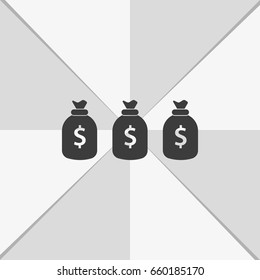 Money icon with three bags.