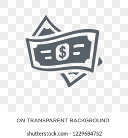 Money icon. Trendy flat vector Money icon on transparent background from Business and analytics collection. 