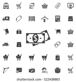 Money icon. Universal Shop set of icons for web and mobile