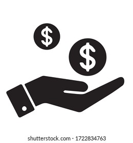 Money icon vector black color