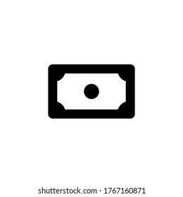 Vector de icono de dinero con fondo blanco y línea negra