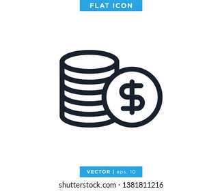 Money Icon Vector Design Template. Dollar Currency