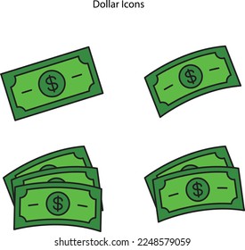 Icono de dinero. vector de icono. icono de esquema de letras de dólar. signo de estilo lineal, para aplicación de concepto de ui móvil y diseño web. Icono de línea simple de dinero.
