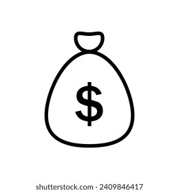 Vector de icono de dinero. Signo de ilustración en dólares. Símbolo de finanzas. Logo de Economy.