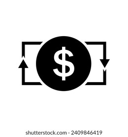 Geldsymbol, Vektorgrafik. Dollar-Illustrationszeichen. Finanzsymbol. Wirtschaftslogo.