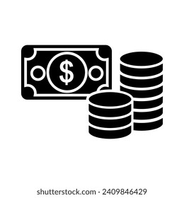 Geldsymbol, Vektorgrafik. Dollar-Illustrationszeichen. Finanzsymbol. Wirtschaftslogo.