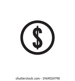 Money icon vector. Dollar icon. Simple design on white background.