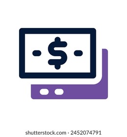 money icon. vector dual tone icon for your website, mobile, presentation, and logo design.